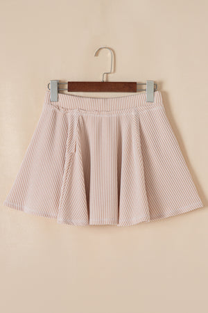 Jet Stream Corded Lantern Sleeve Top High Waist Ruffled Mini Skirt Set