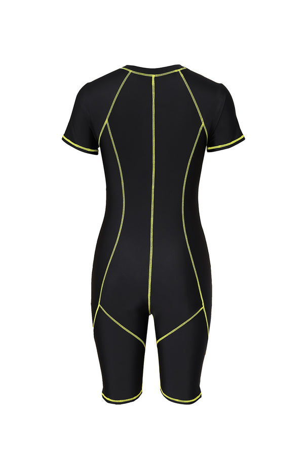 Black Seam Contoured Zip Front Wetsuit