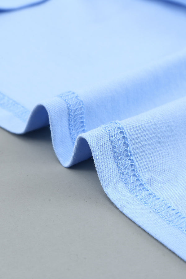 White/Black/Blue/Green Hollow Out Ruffle Sleeve T-shirt