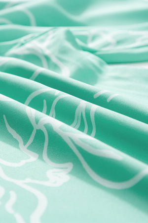 Moonlight Jade Printed Bib Wide Leg Overall