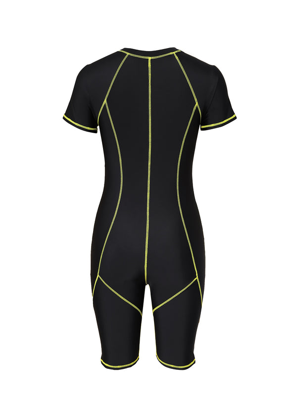 Black Seam Contoured Zip Front Wetsuit