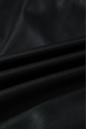 Black Vegan Leather Sleeveless Mini Dress