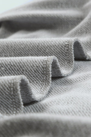 Gray Plain Crew Neck Pullover Sweatshirt