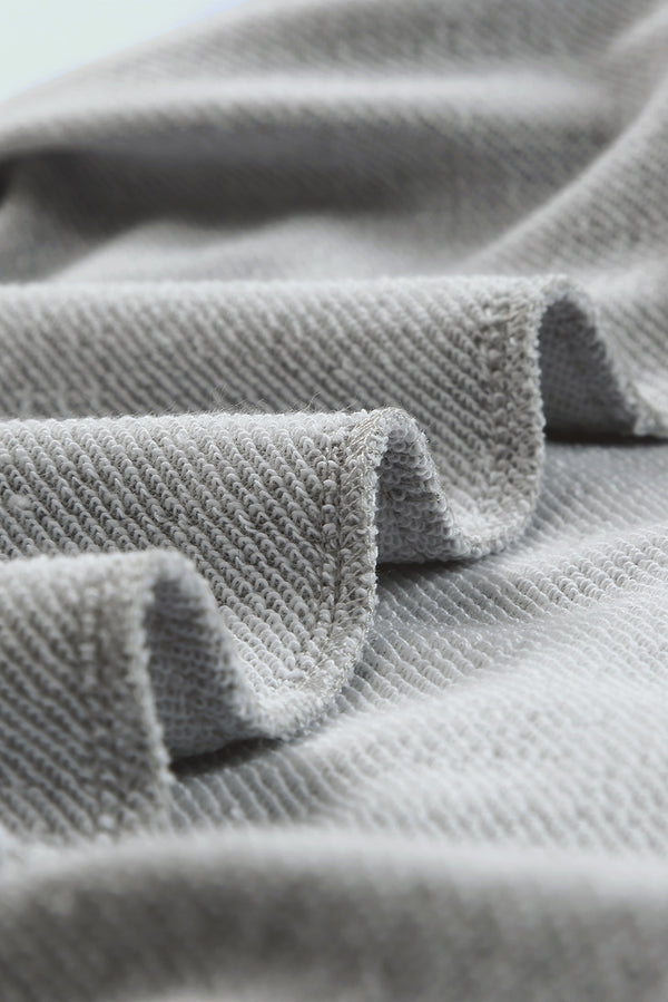 Gray Plain Crew Neck Pullover Sweatshirt