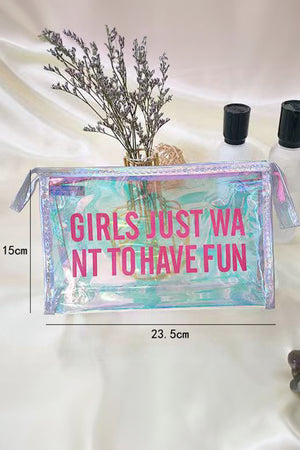 White Laser Waterproof Zipper Makeup Bag