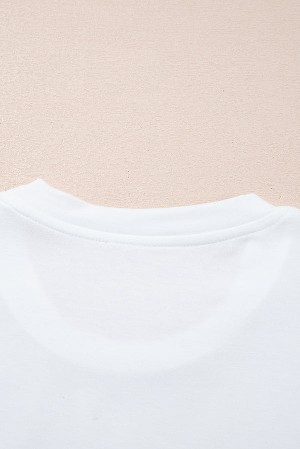 White Believe Christmas Father Graphic Crewneck T Shirt