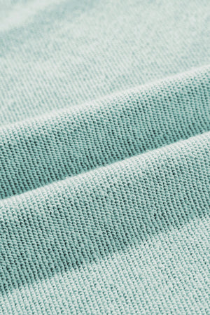Mineral Blue Waffle Knit Patchwork Exposed Seam Raglan Sweatshirt
